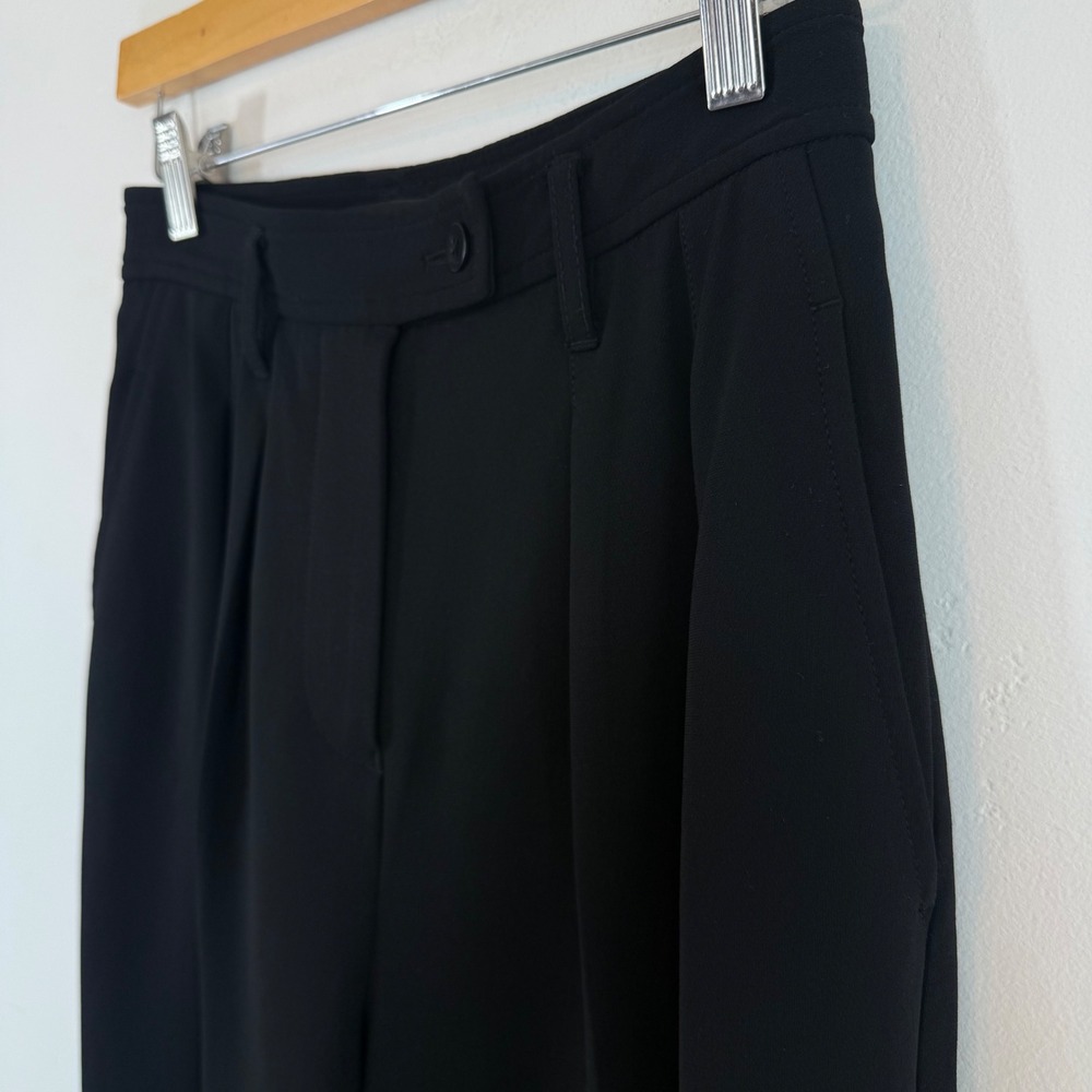 Babaton Aritzia Black Pleated Wide Leg Trousers Pants Sz 0  High Rise Minimalist - Picture 6 of 15